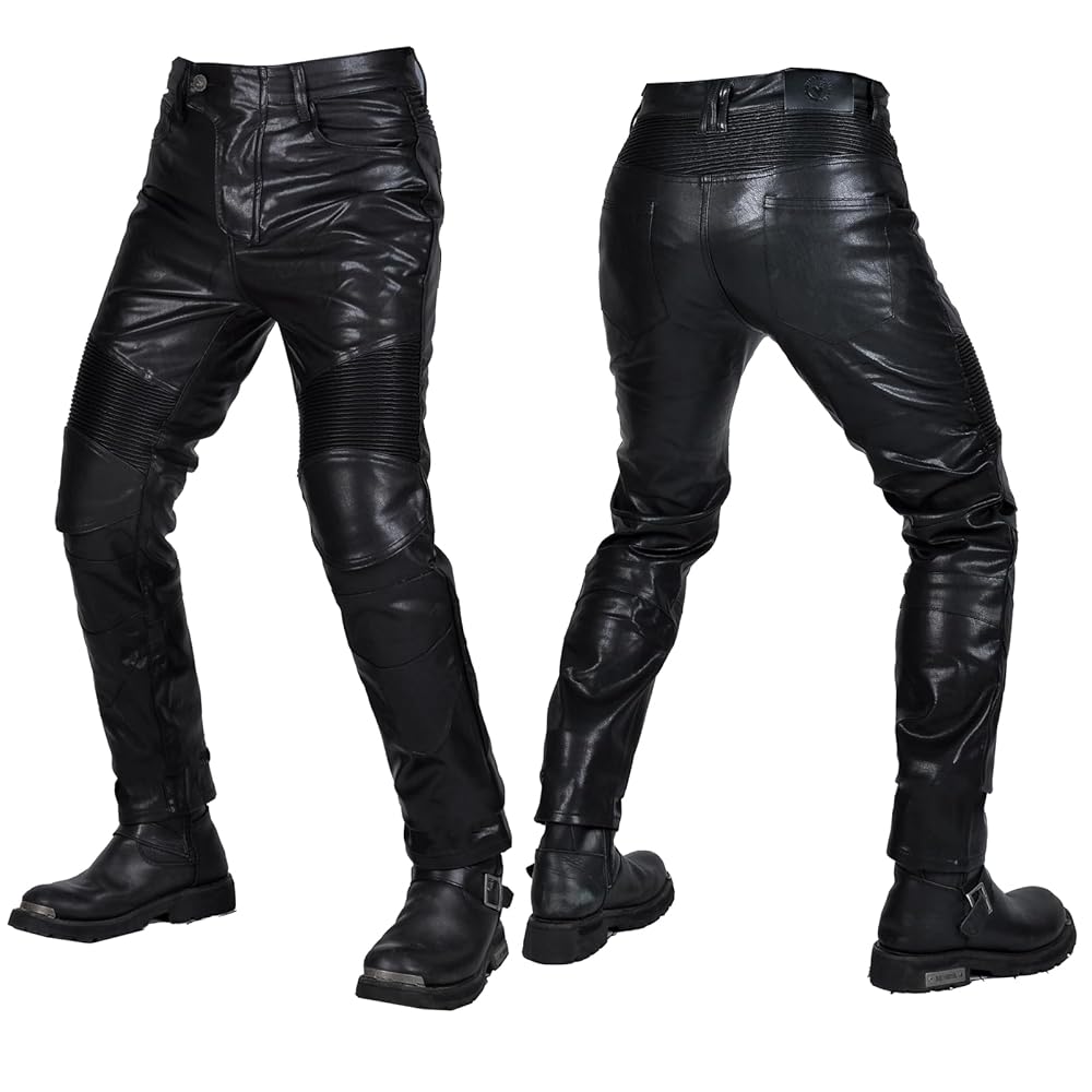 GTBMAZRS Leather Pants, Motorcycle Pants Men Waterproof and